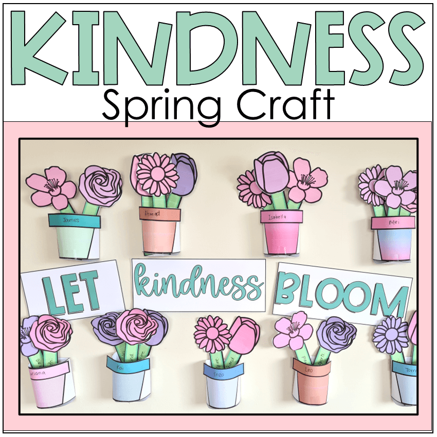 Kindness Spring kindness bulletin board craft.