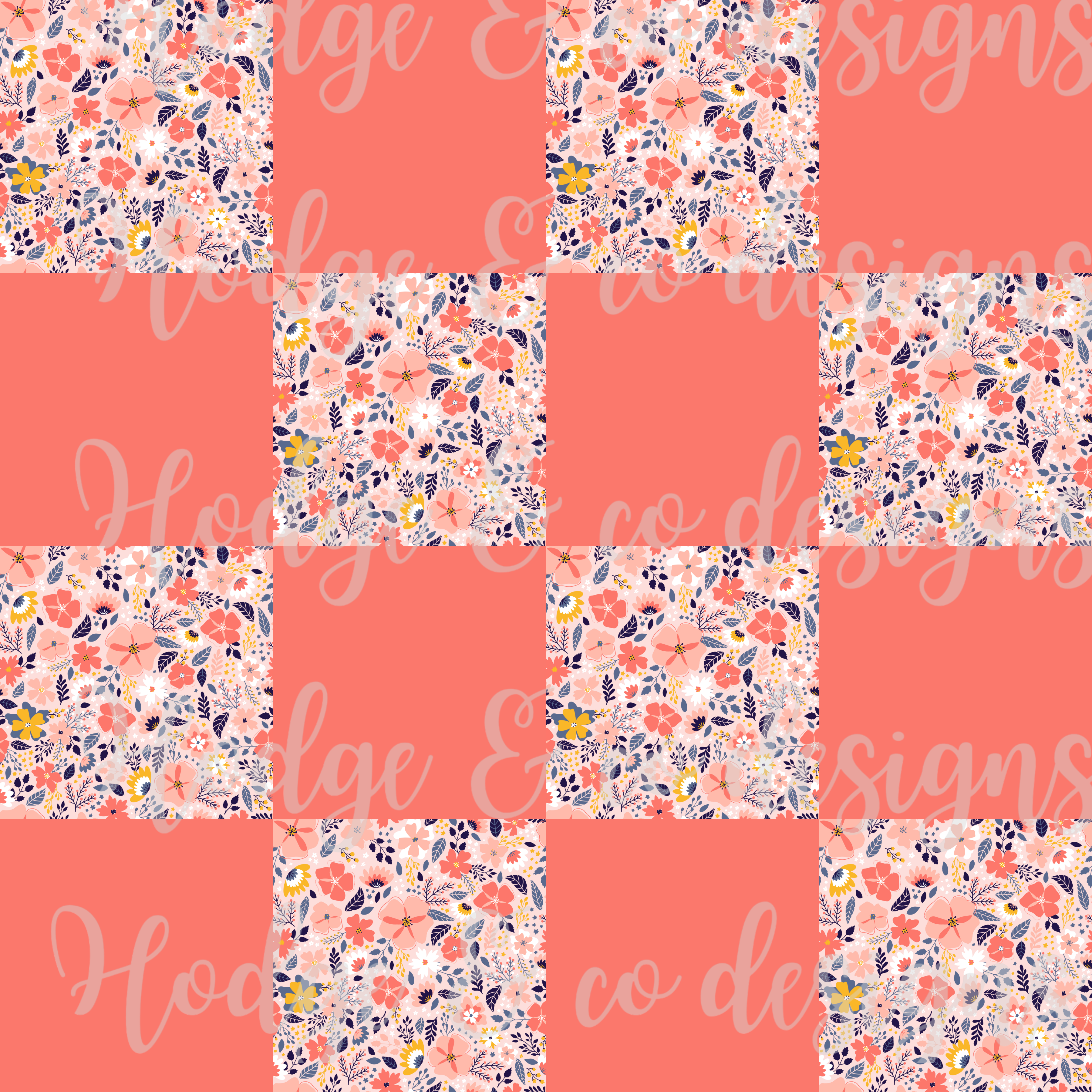 Floral checkered seamless - Payhip