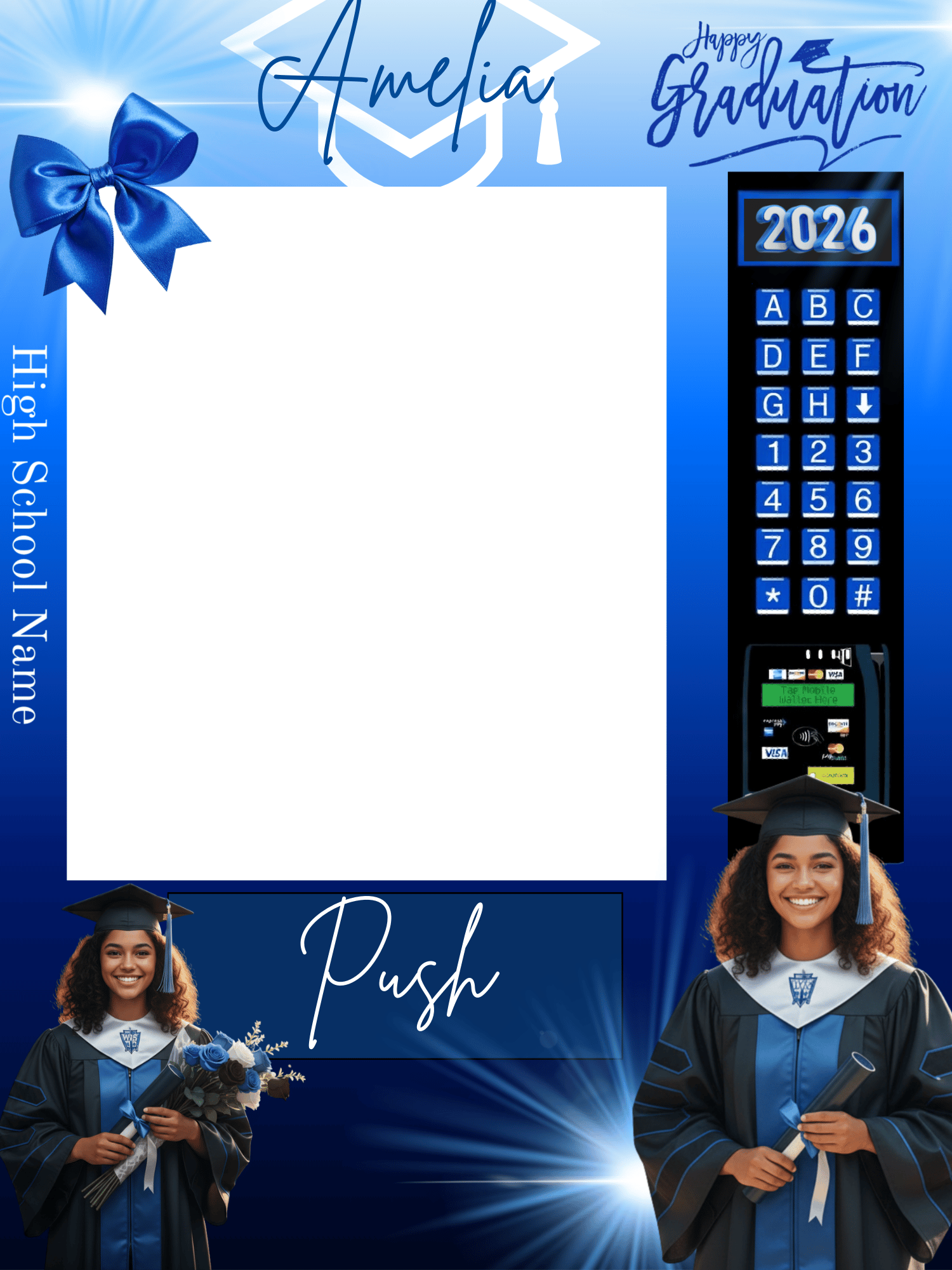 Blue& Graduation Vending Machine Box Template - Payhip