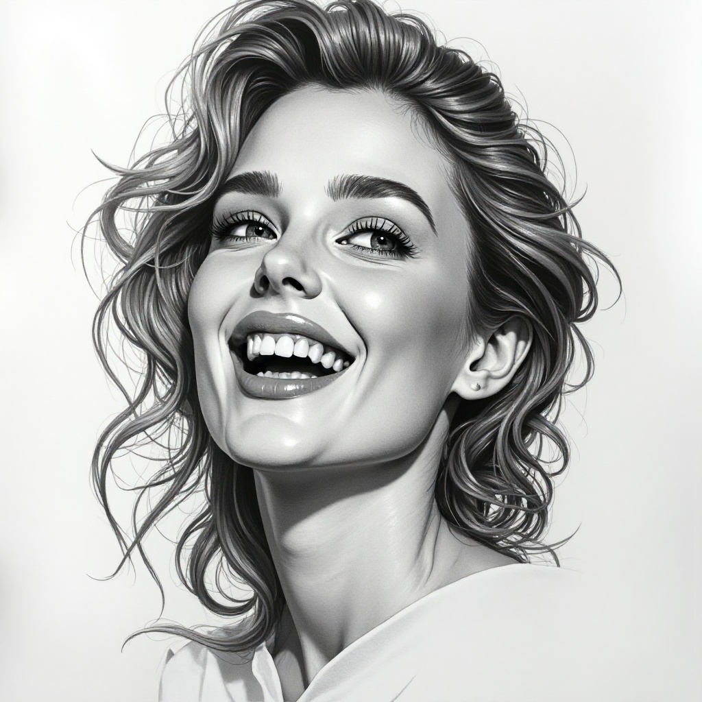 Realistic Woman Pencil Sketch