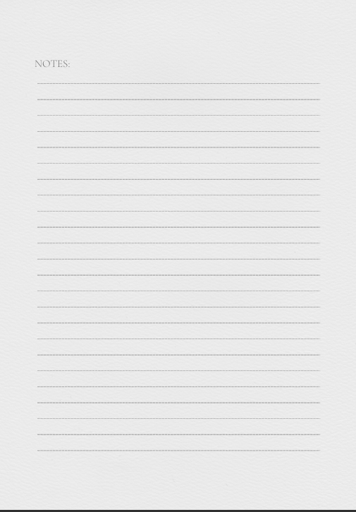"Notes page from bold grey and black gratitude journal with clean, minimal layout for free writing and reflections."