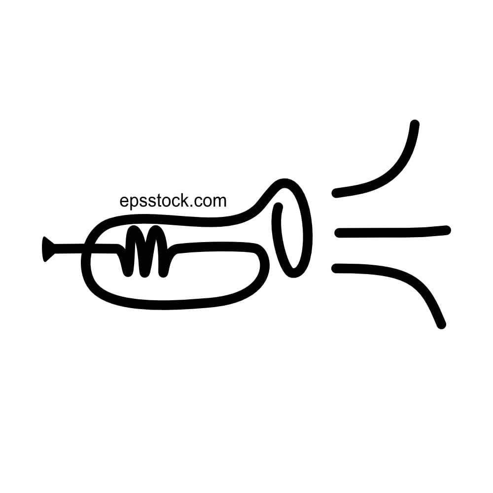 Line drawing of a trumpet