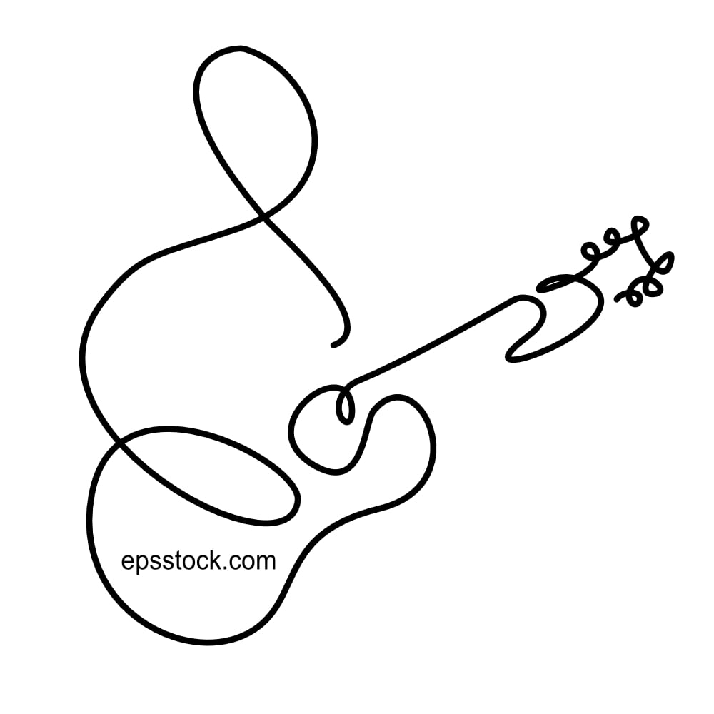 Line drawing of a guitarist
