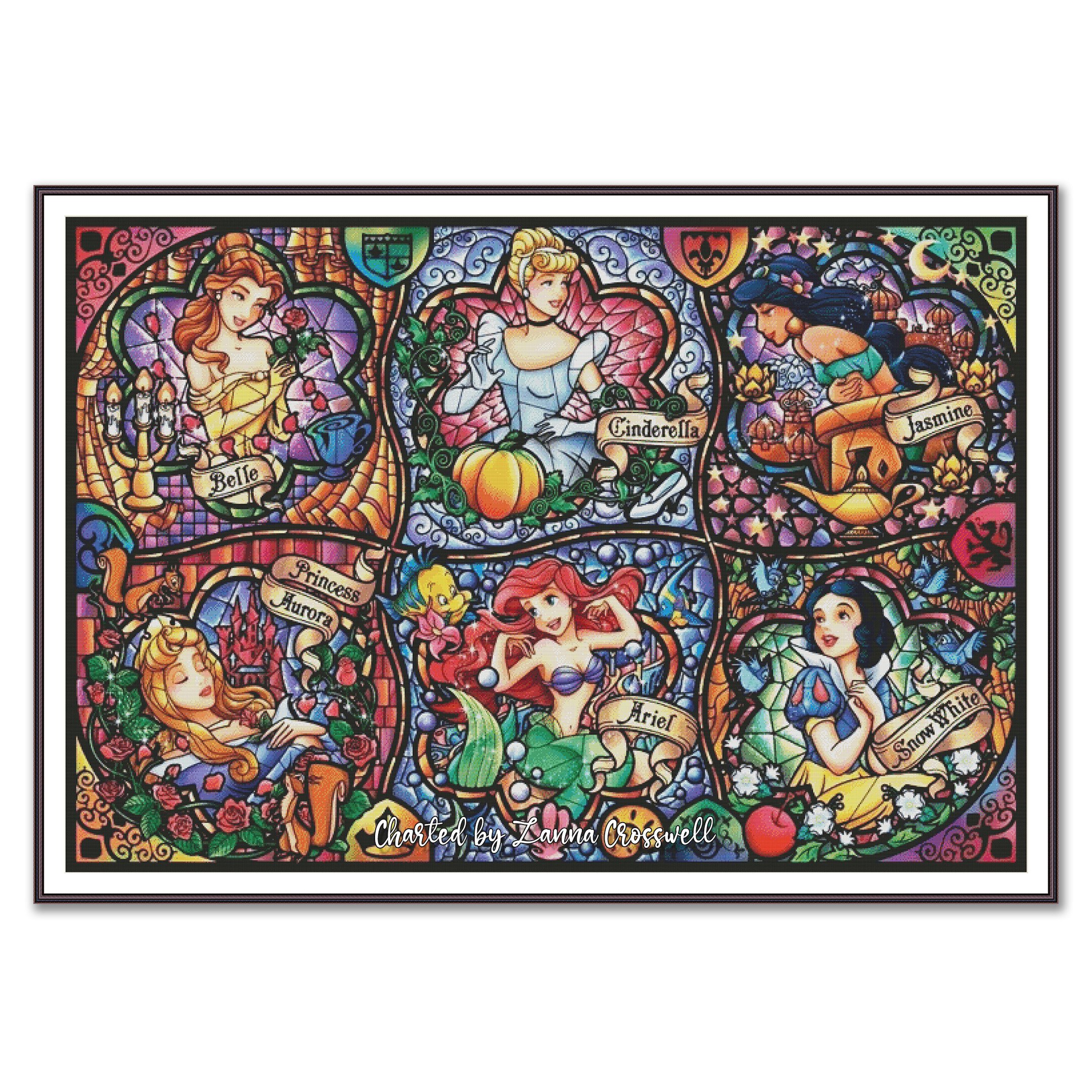 Cartoon Princesses - Full coverage counted cross stitch pattern PDF ...