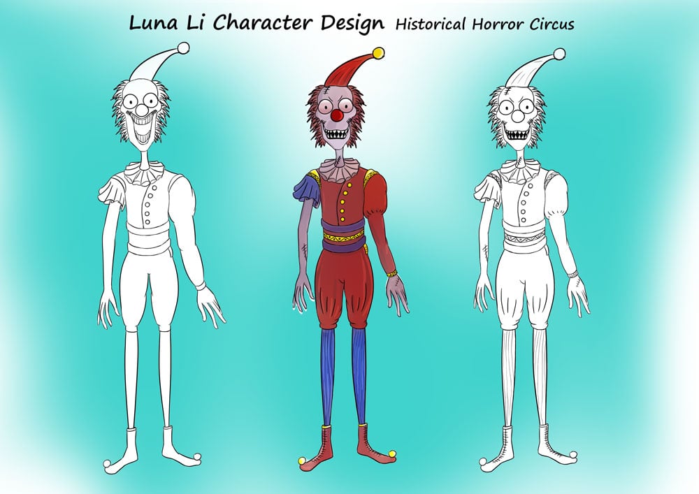 Luna Li Historical-Horror-Circus-Character-Design