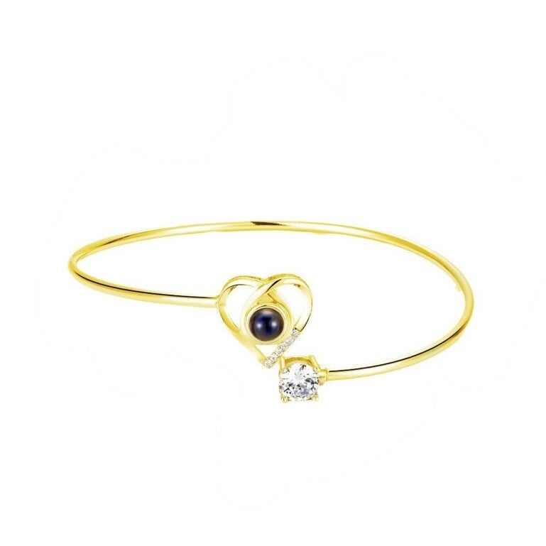 Heart projection jewelry bracelet with custom image inside