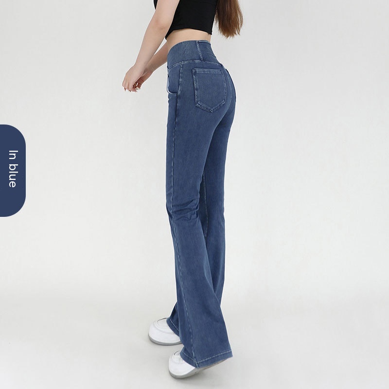 Slim fit stretch sports leggings with flared bottom