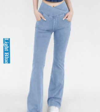 Women’s sports flare pants with flexible stretch fabric