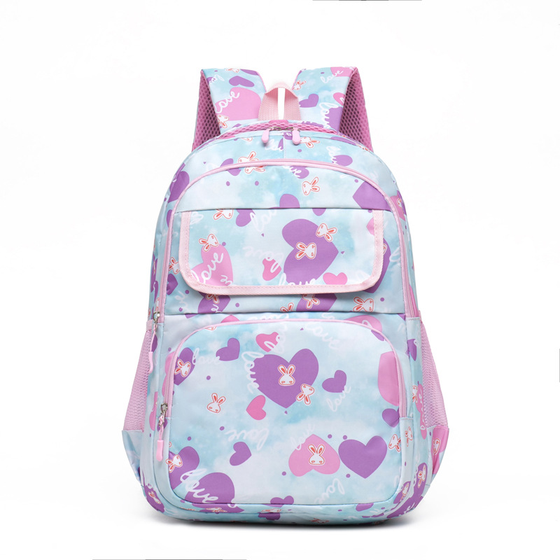 Kids cartoon print backpack with spacious main compartment