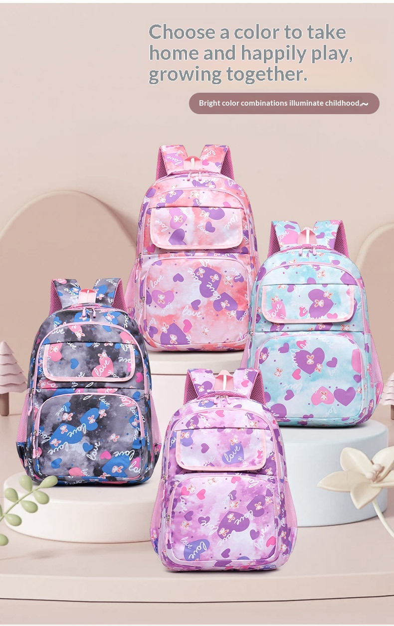 Large capacity student backpack with vibrant character print