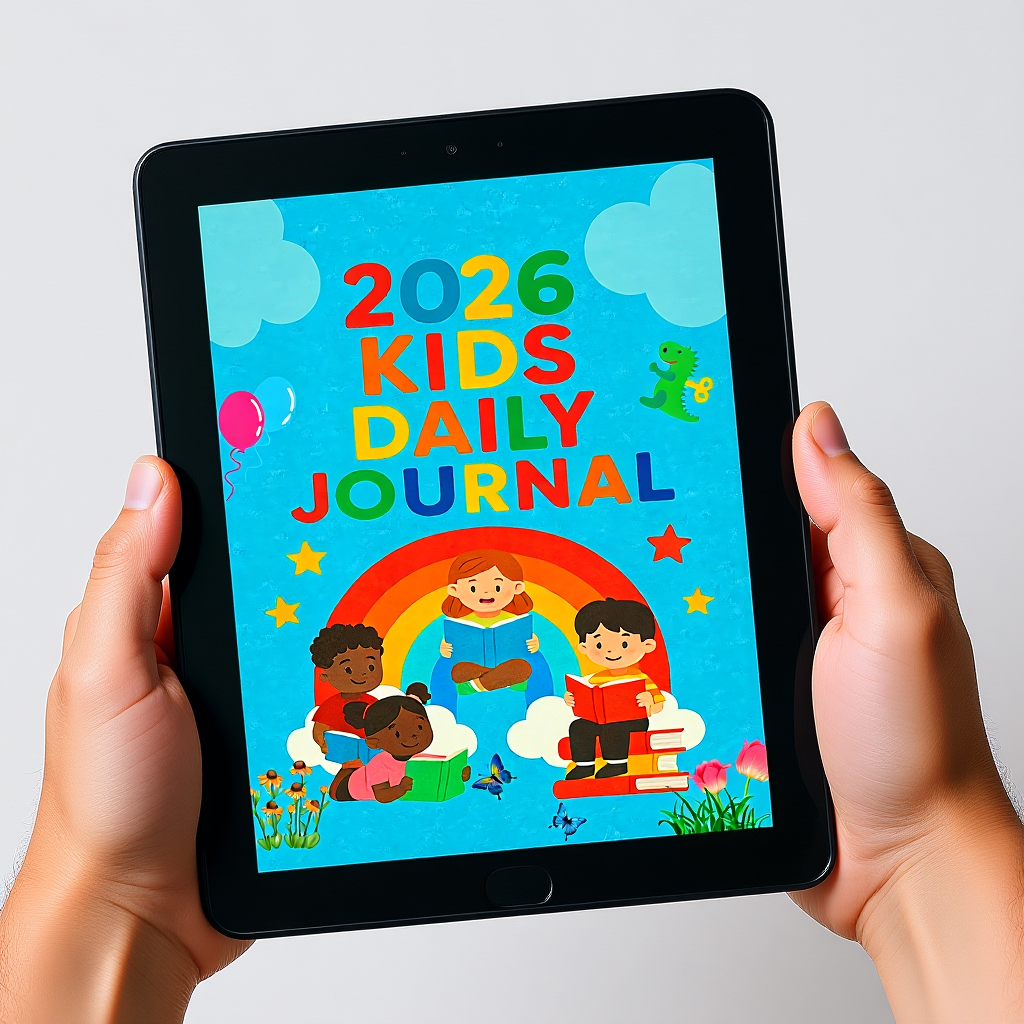 Kids mindful daily journal 2026 digital download bundle
