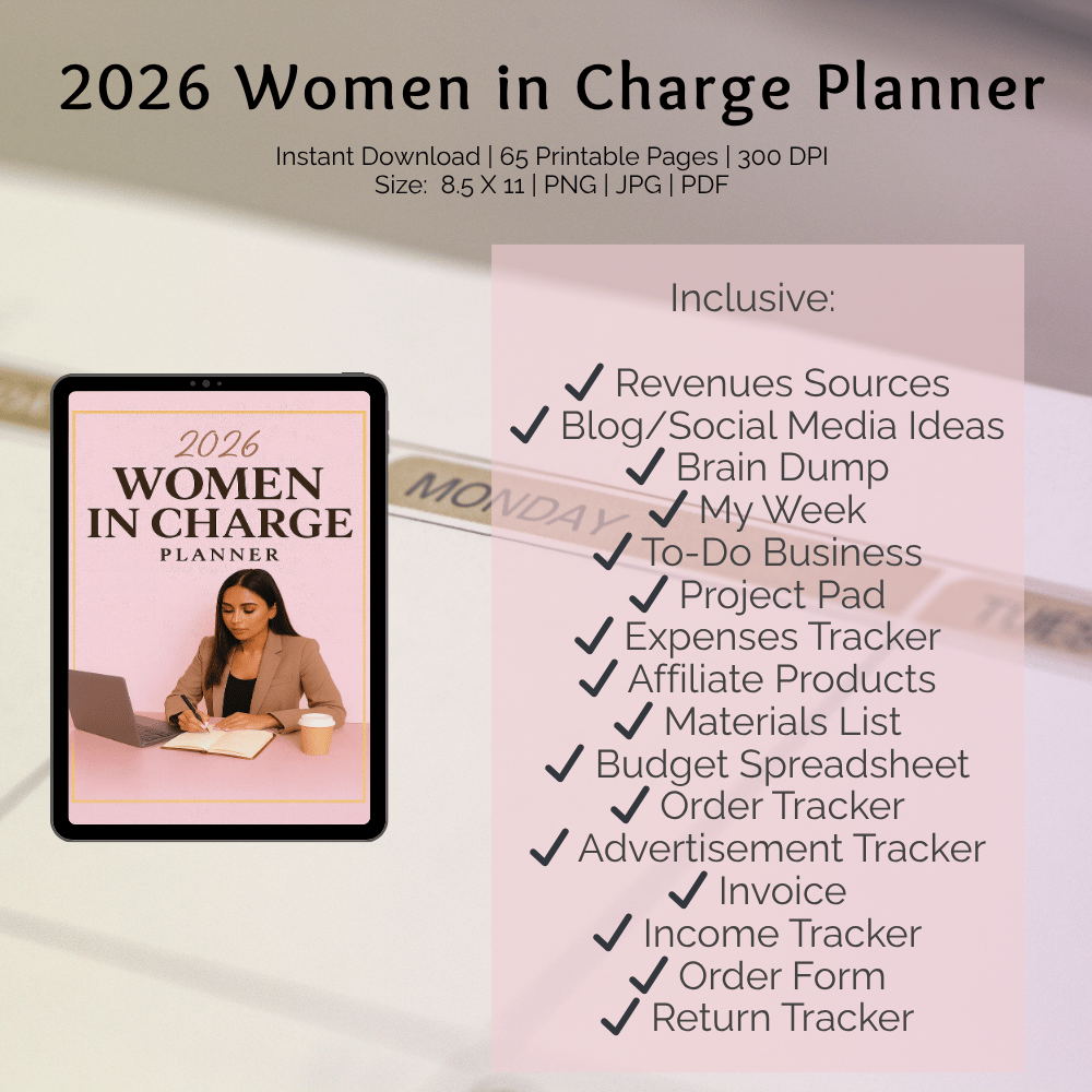 2026 women’s daily and monthly planner printable bundle