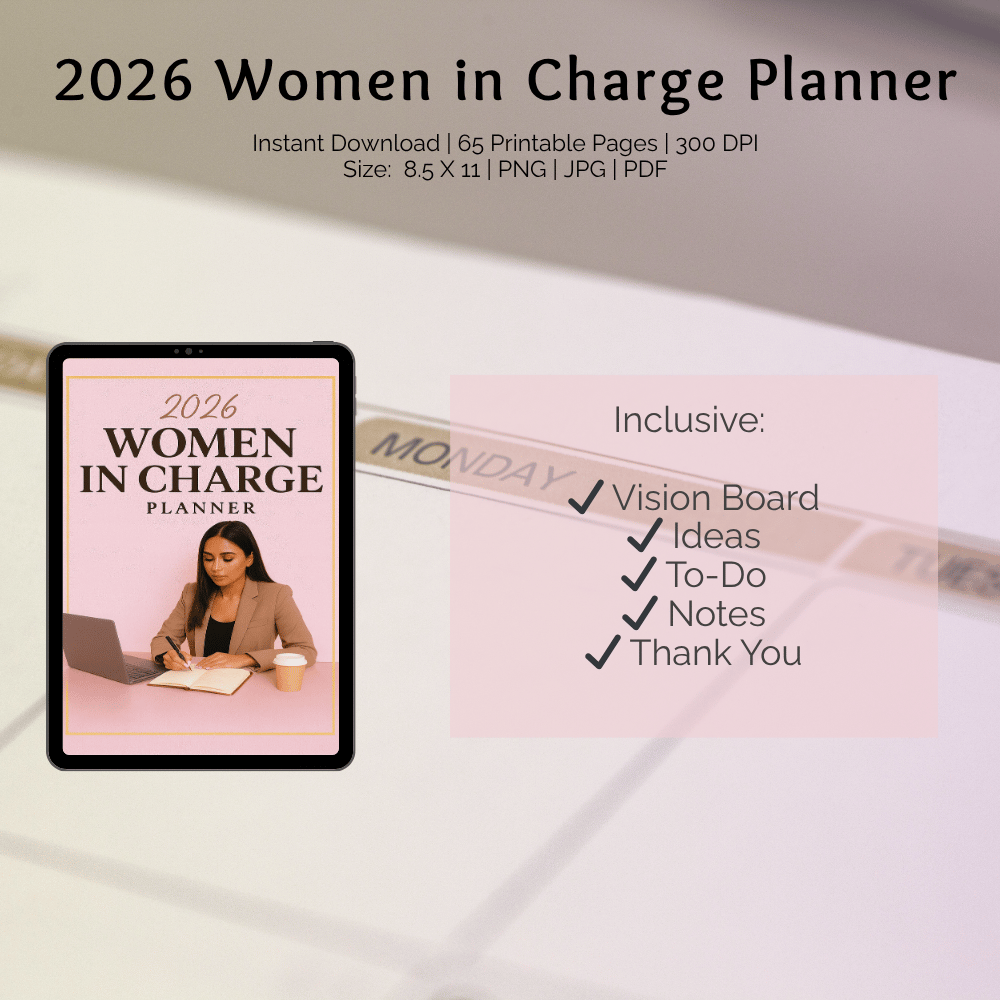 2026 Women in Charge planner printable 65-page daily and monthly organizer