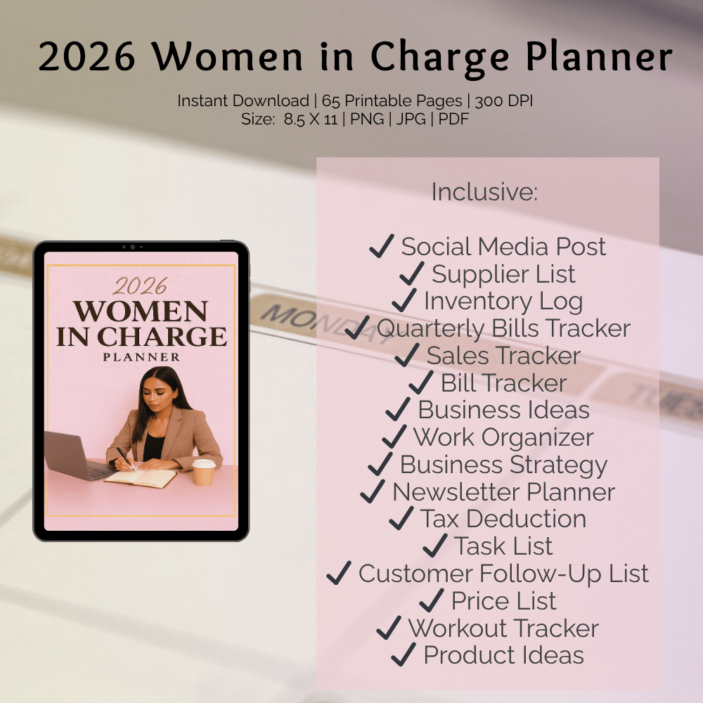 65-page printable planner for women goal setting 2026