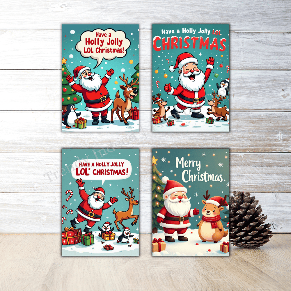 Festive Christmas greeting card collection digital download