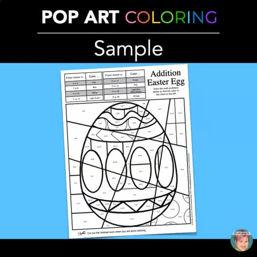 Easter Math Activity | Easter-themed Math Fact Coloring Pages