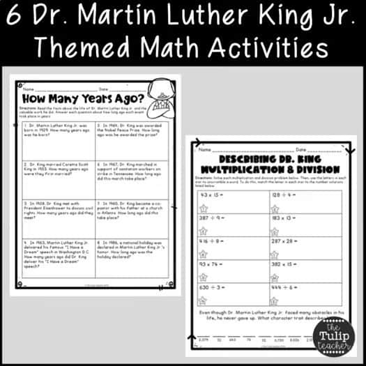 Martin Luther King Jr. Activities for Math, Reading, ELA 3rd and 4th Grade