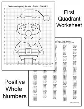 Christmas Math Coordinate Graphing Pictures - Santa, Elf, Gingerbread Man