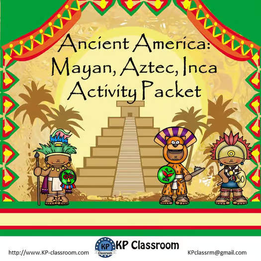 Ancient America and Mayan Aztec Inca Literacy and Math Activity Packet