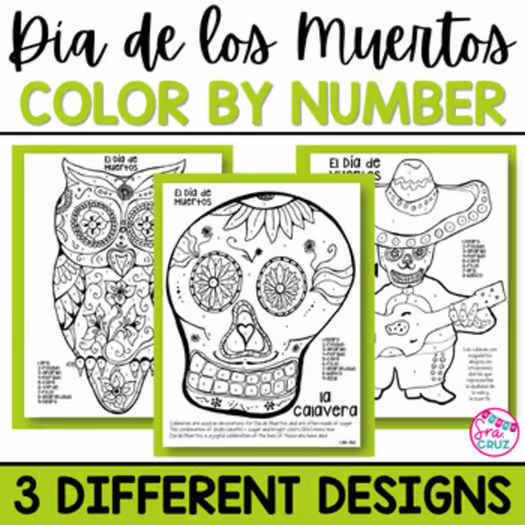 El Día de los Muertos Day of the Dead Activities Spanish Coloring Sheets Pages