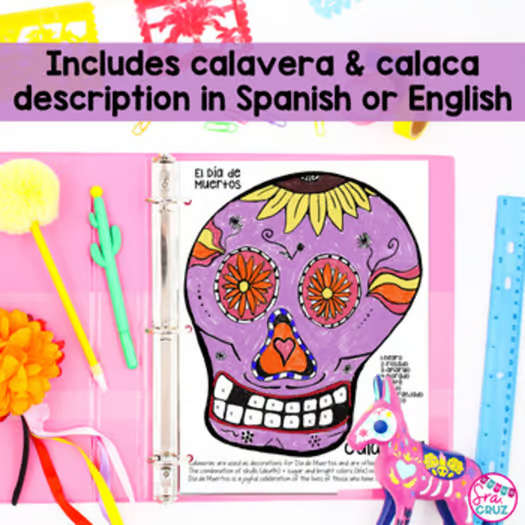 El Día de los Muertos Day of the Dead Activities Spanish Coloring Sheets Pages