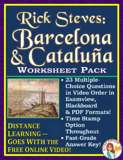DISTANCE BUNDLE Spanish Culture Worksheets: Rick Steves Barcelona and Cataluña
