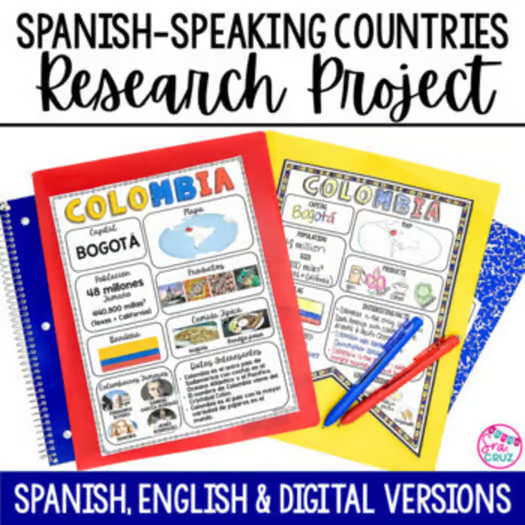 Spanish Speaking Countries BUNDLE Project Maps Flip Book Quizzes + DIGITAL