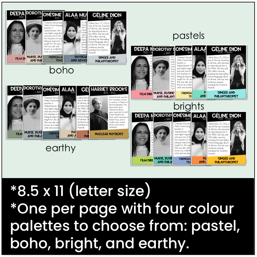 Notablbe Poster Notable Canadian Women Posters Add-on Pack Canada Women's History