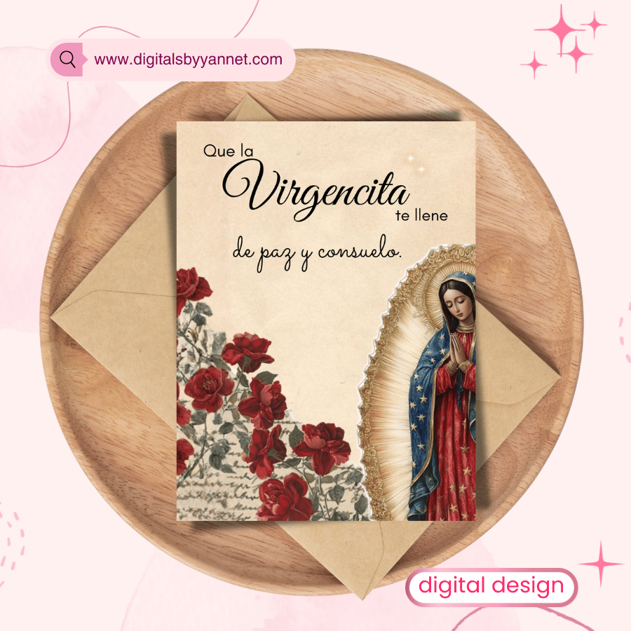 Minimal, elegant, and full of faith. This bilingual Catholic card is a digital download you can print at home. Leave the inside blank to write your own heartfelt message.