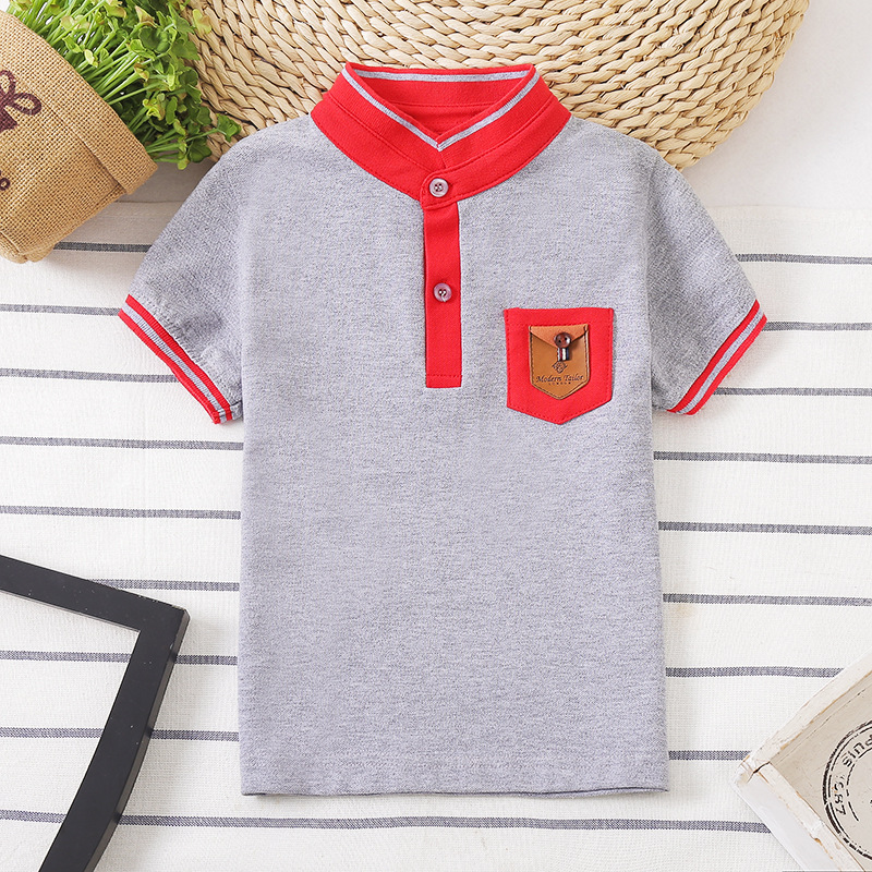 Fashionable kids polo T-shirt short sleeve boys top