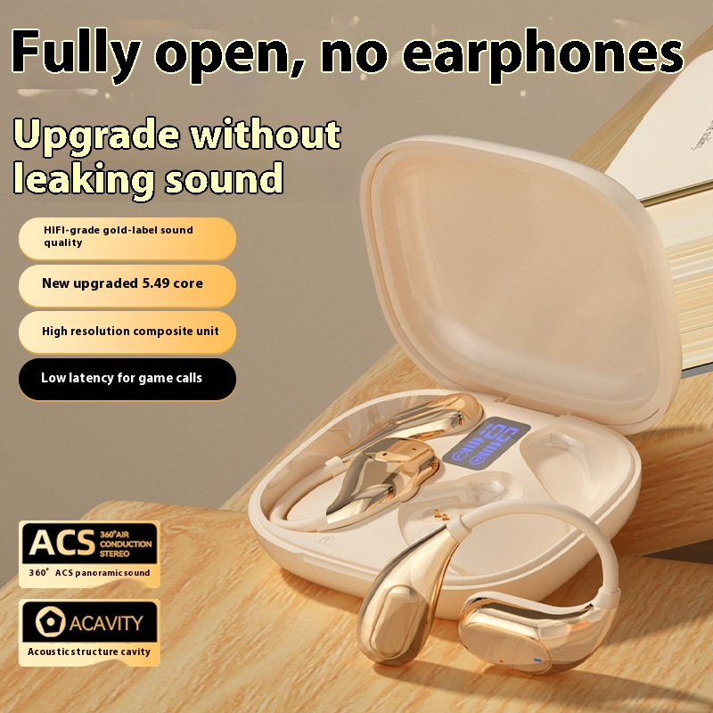 Open-ear wireless Bluetooth headphones with noise reduction