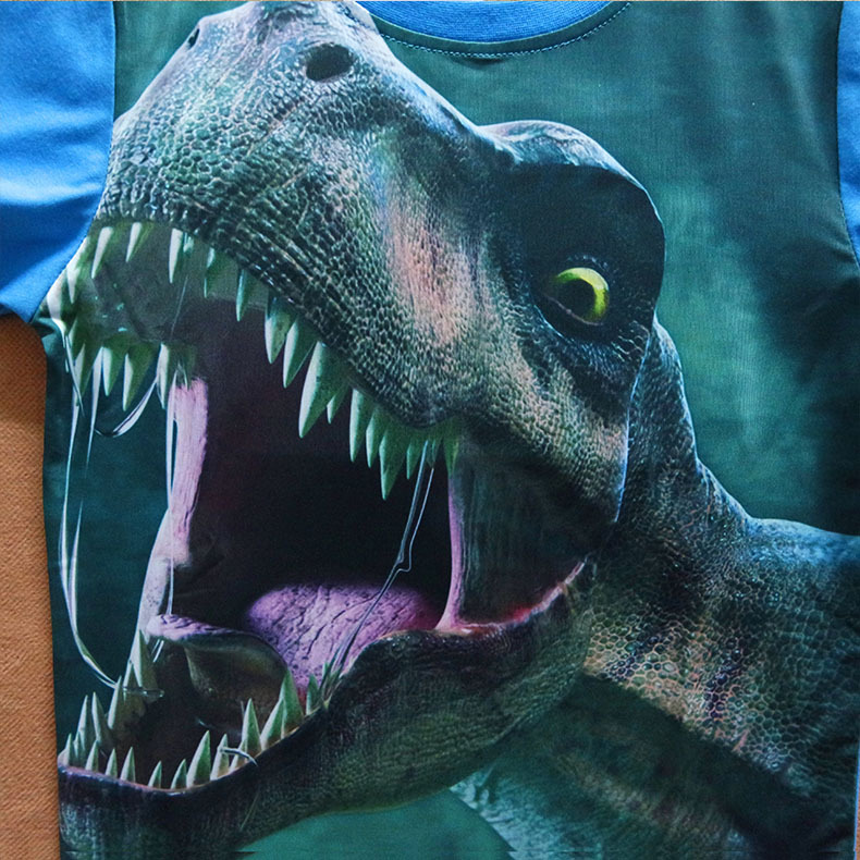 Kids dinosaur print T-shirt casual short sleeve top