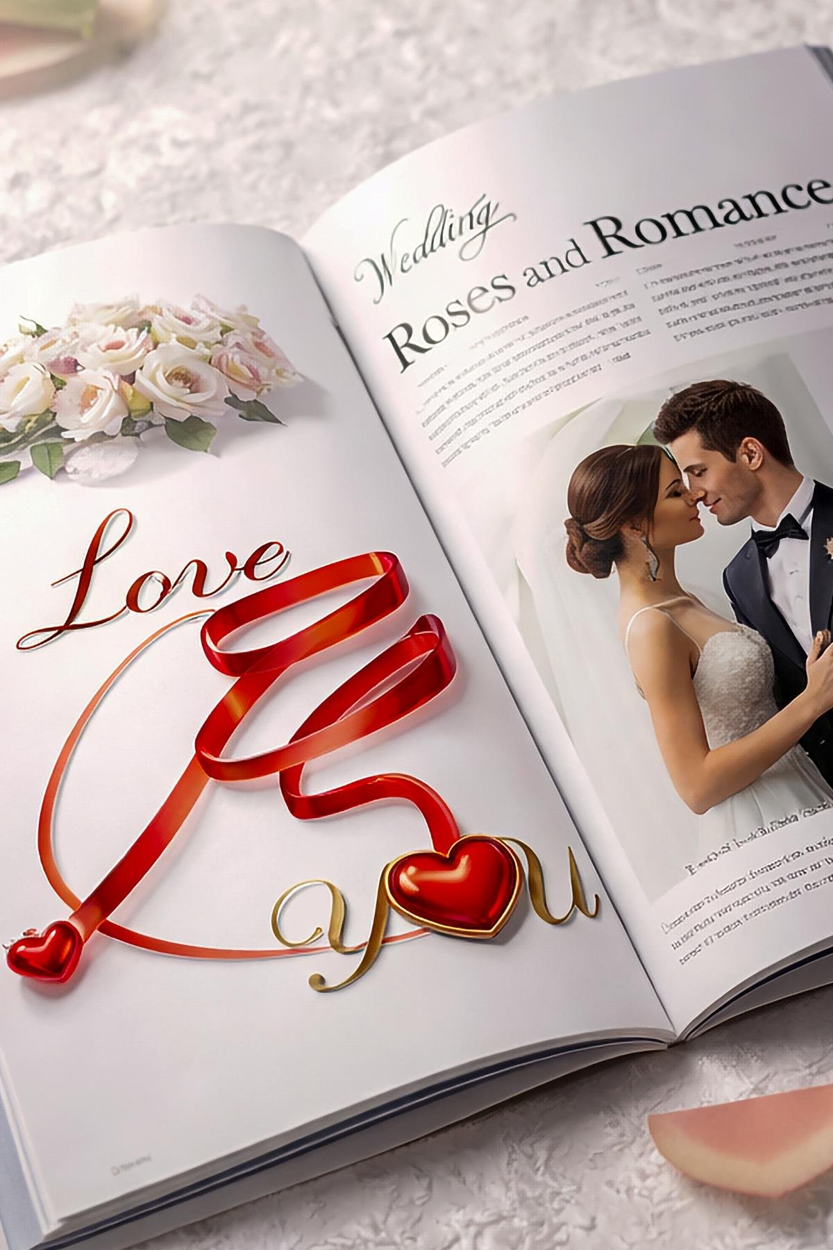 Luxury 3D gold “Love” script with red glossy spiral ribbon and glowing heart accents. High-end romantic artwork inspired by fine jewelry aesthetics. Perfect for wedding invitations, Valentine’s Day designs, anniversary prints, engagement announcements, an