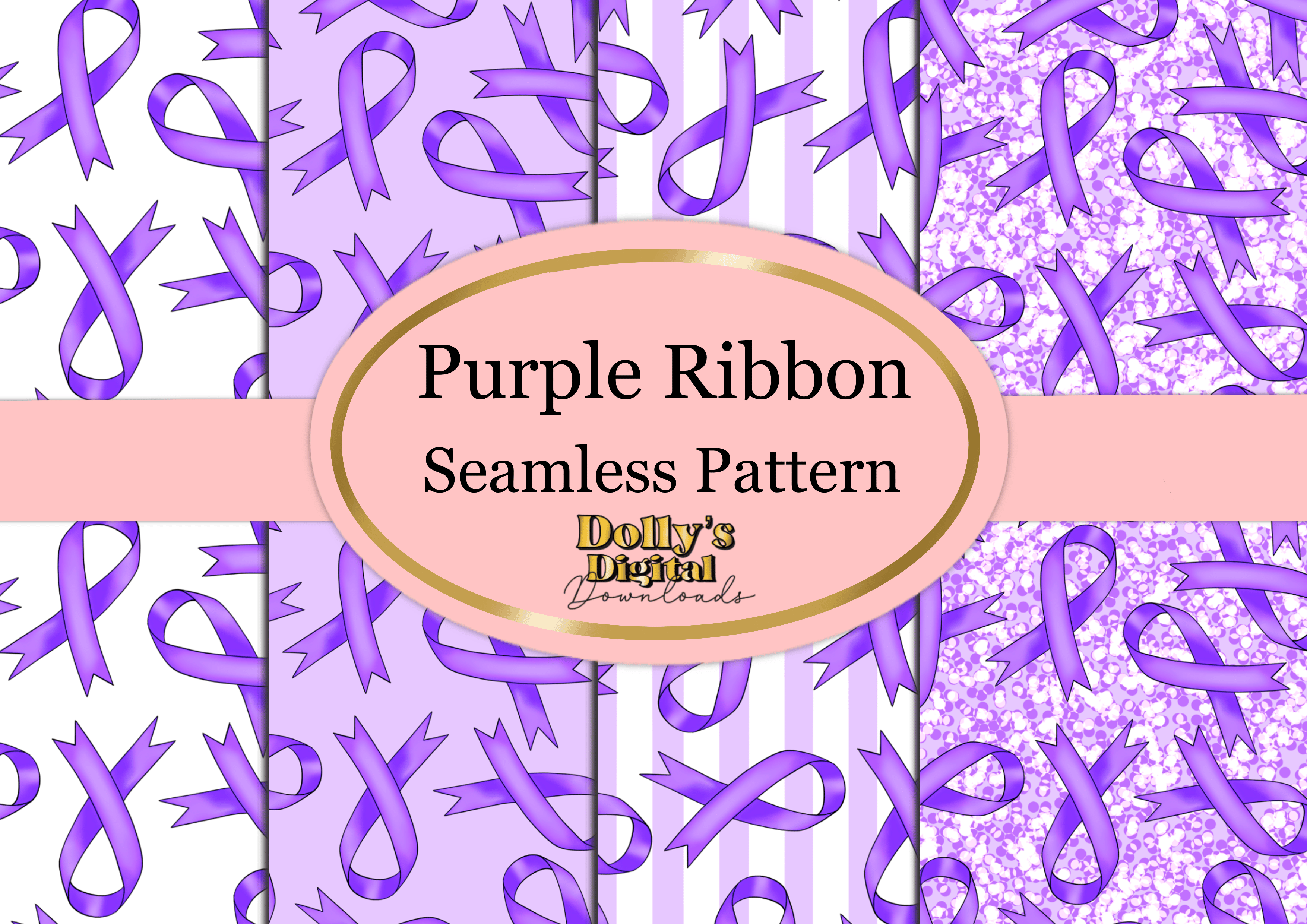 Purple Ribbon Seamless Patterns - Payhip