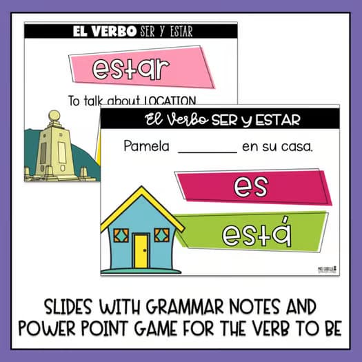 Verb to be in Spanish Bundle - Verbo Ser y Estar