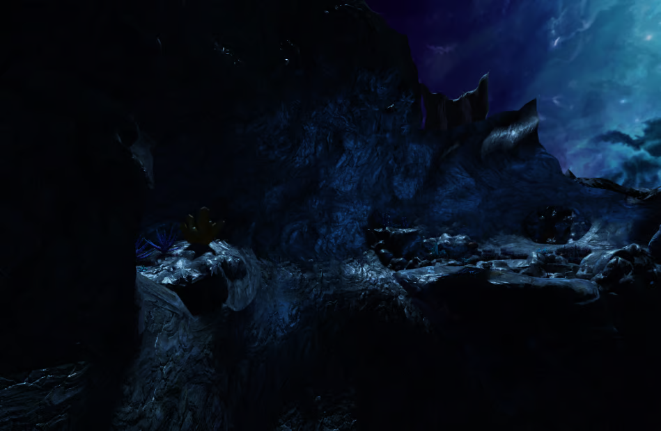 Exotic alien plants in glowing cavern Roblox