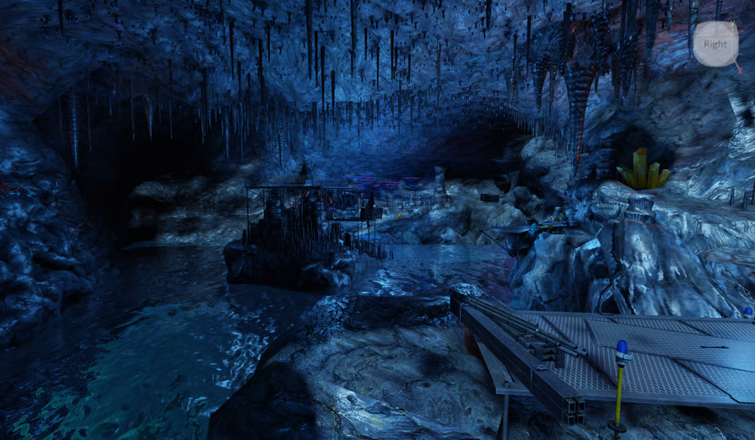 Futuristic research base inside cave Roblox