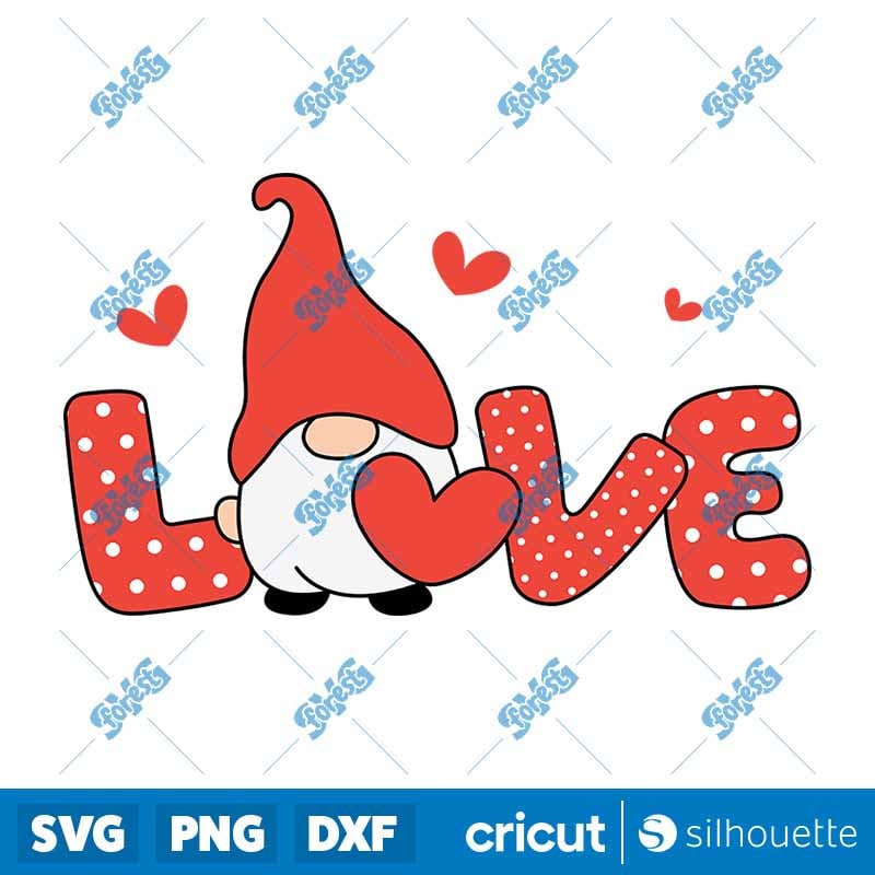 Love Gnomes Valentine SVG | Cute Couple Gnomes Cut File for Cricut & Silhouette