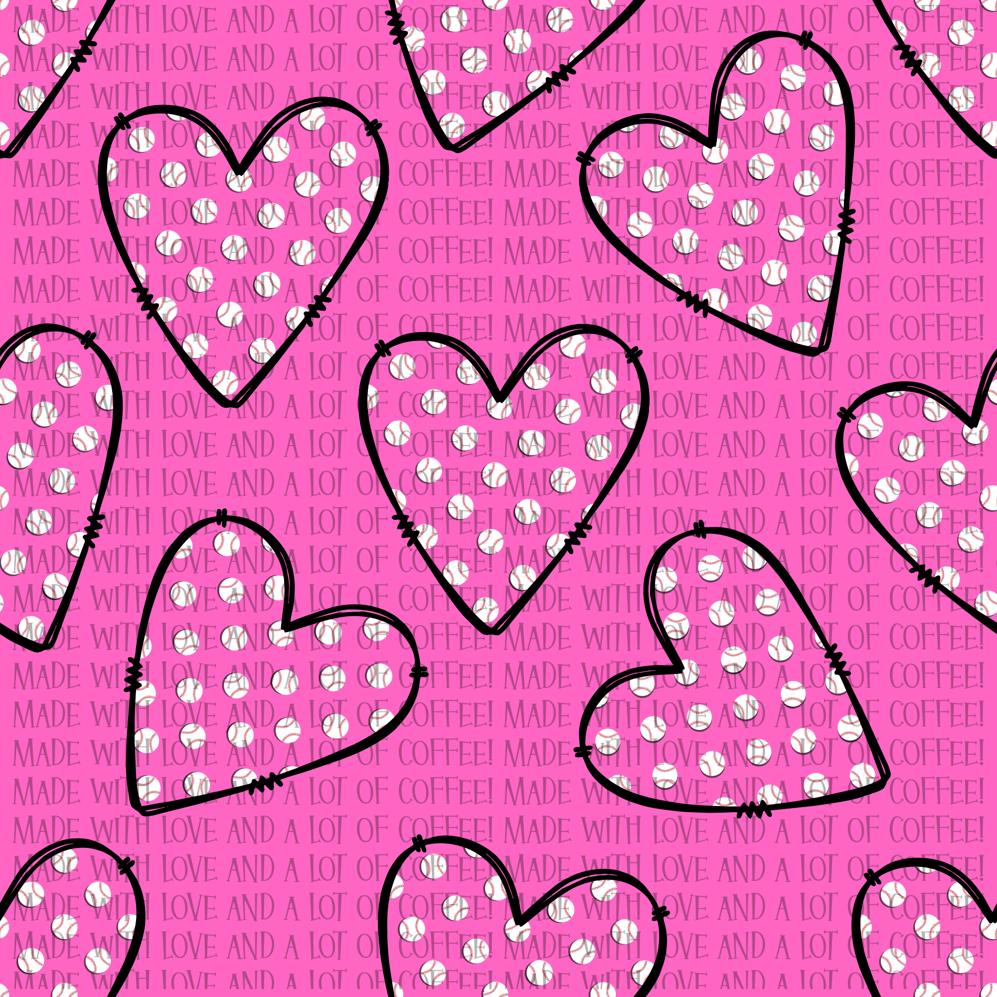 Pink Baseball Pattern Pink baseball seamless - Payhip