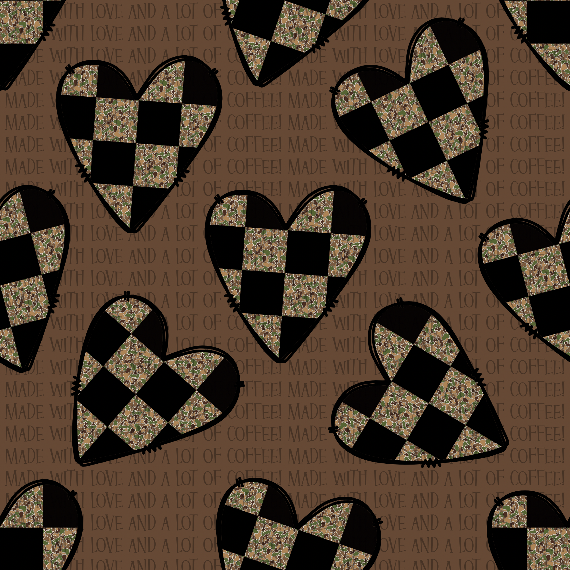 Checkered camo hearts seamless - Payhip