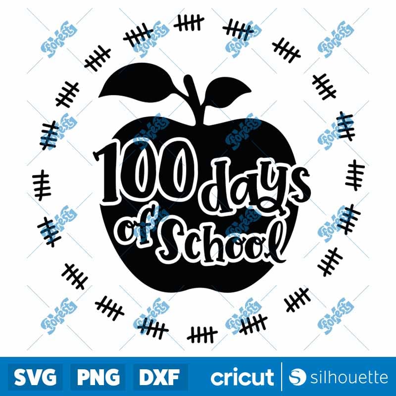 100 Days of School Apple SVG - Cute School Kids Clipart for Cricut