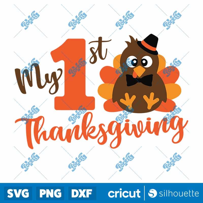 My First Thanksgiving SVG | Babys 1st Turkey Day Cut File for Cricut