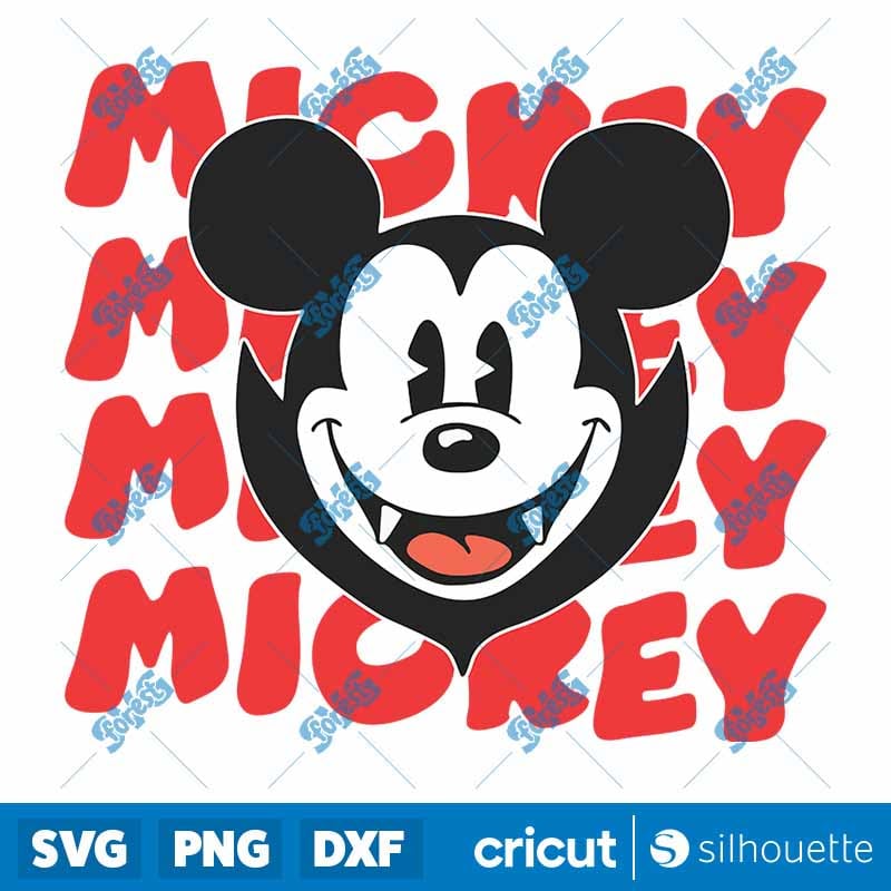 Retro Vampire Mickey SVG - Disney Halloween Dracula Cut File for Cricut