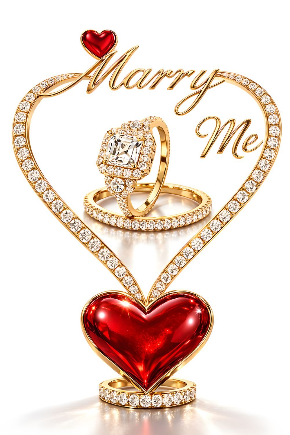 marry me wall art, engagement ring printable, proposal decor, romantic wall art, diamond ring artwork, wedding wall decor, valentines day printable, anniversary gift art, luxury love art, gold heart decor, romantic bedroom art, proposal announcement art,