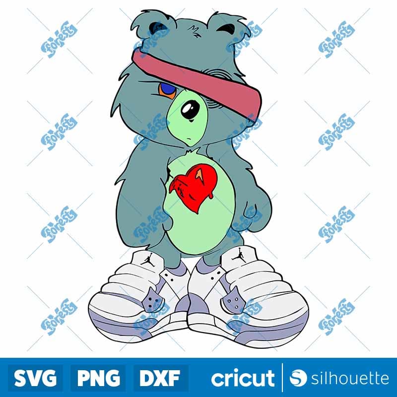 Broken Heart Teddy Bear SVG | Sad Bear Grime Art | Valentines Day Cut File
