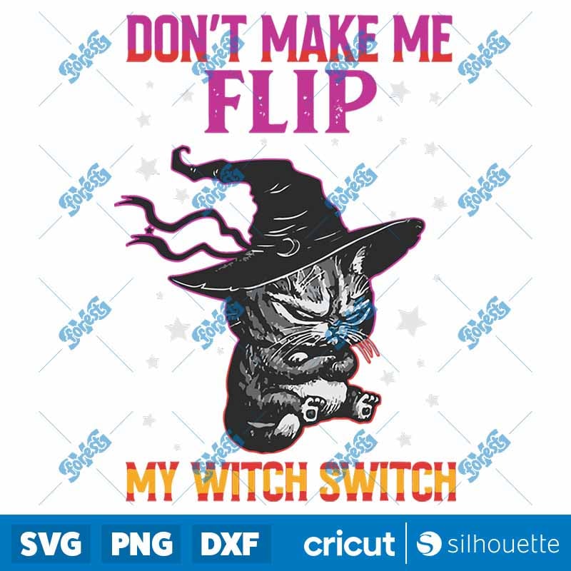 Witch Switch Halloween Black Cat SVG - Retro Sarcastic Witchy Digital Cut File