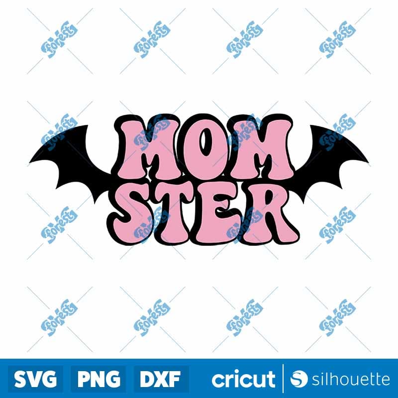 Retro Momster SVG | Halloween Bat Mom Shirt Design for Cricut