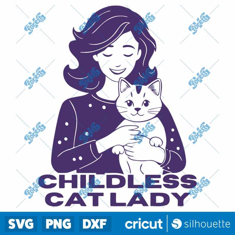 Childless Cat Lady SVG - Trendy Feminist Clipart & Harris PNG Graphics
