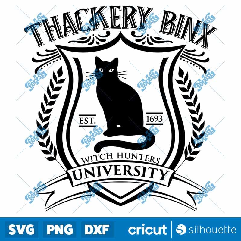Thackery Binx University SVG | Sanderson Sisters Hocus Pocus DXF PNG