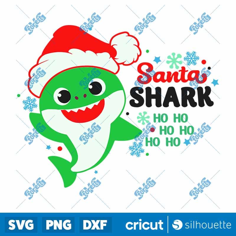 Santa Shark SVG | Christmas Baby Shark Clipart for Cricut & Silhouette